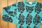 Vintage 1990s Rose Theme Knit Sweater