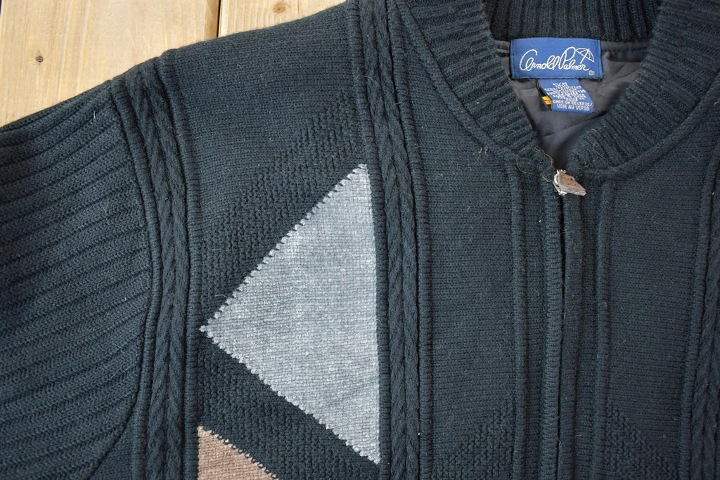 Vintage 1990s Arnold Palmer Knit Crewneck Full Zip Sweater