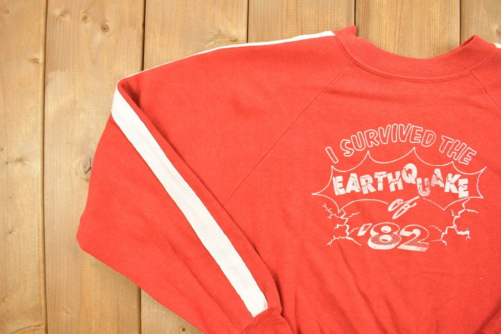 Vintage 1980s I Survived The Earthquake of '82 Graphic Sweatshirt