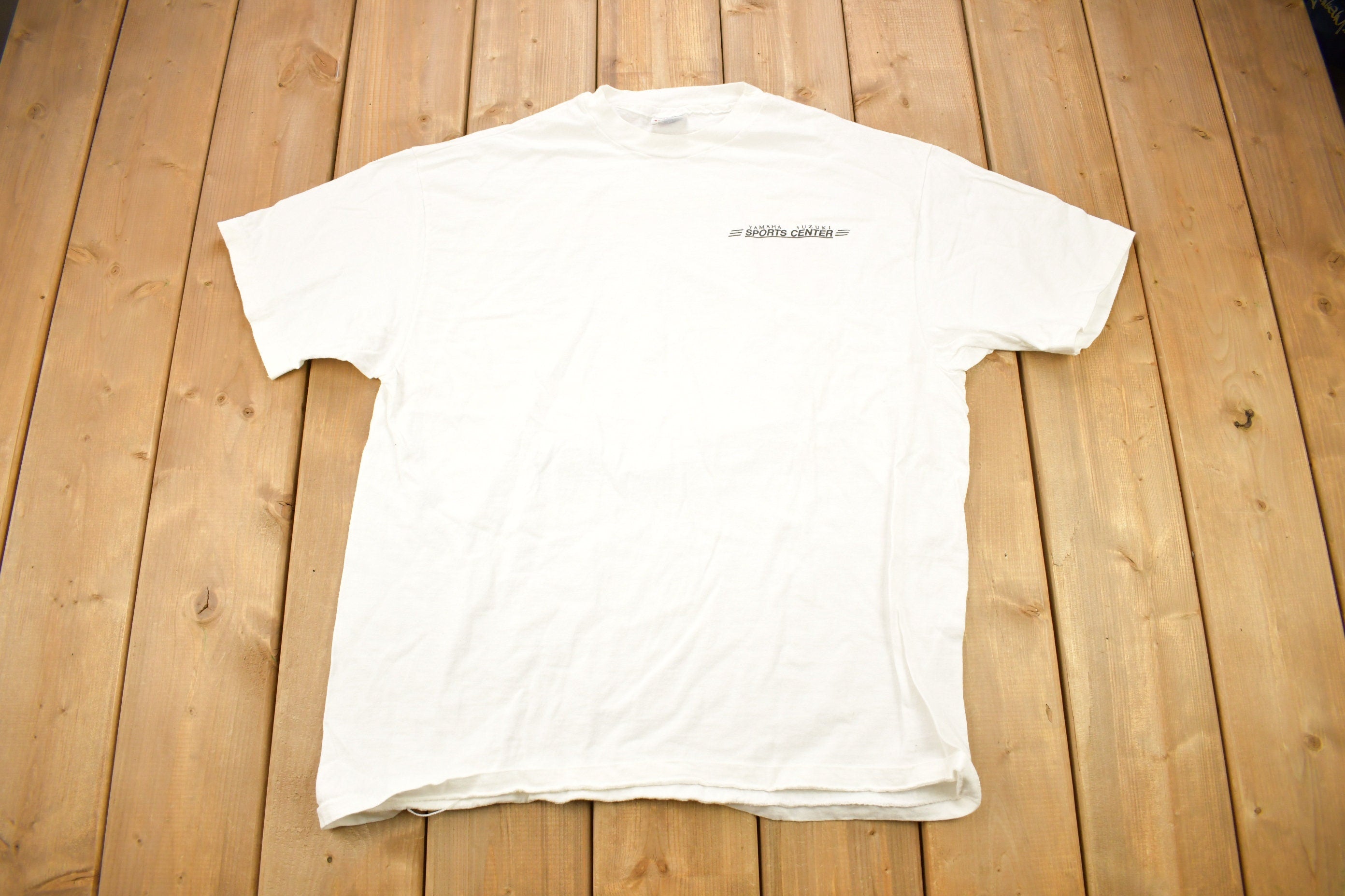 Vintage 1990s Yamaha Suzuki Sports Center Graphic T Shirt