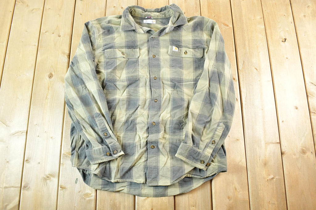 Vintage Y2K Carhartt Plaid Button Up Shirt Mens L