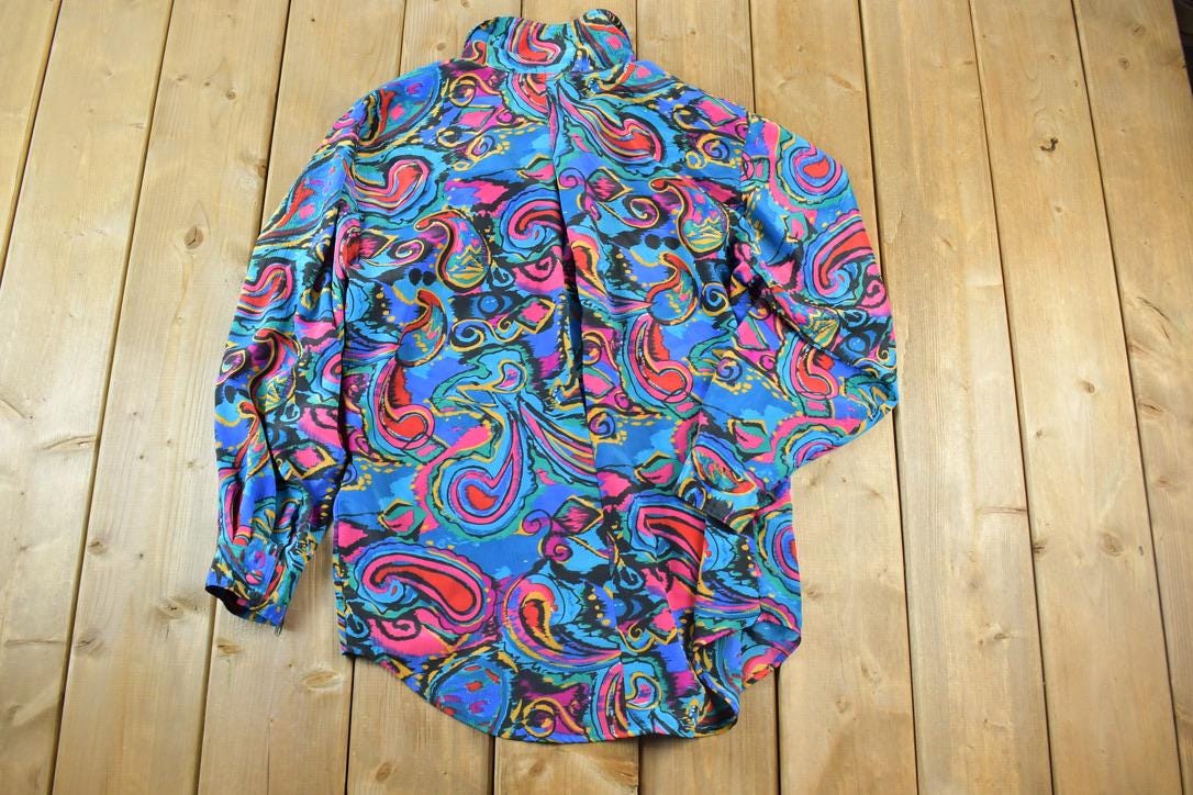 Vintage 1990s Art Deco Button Up Shirt