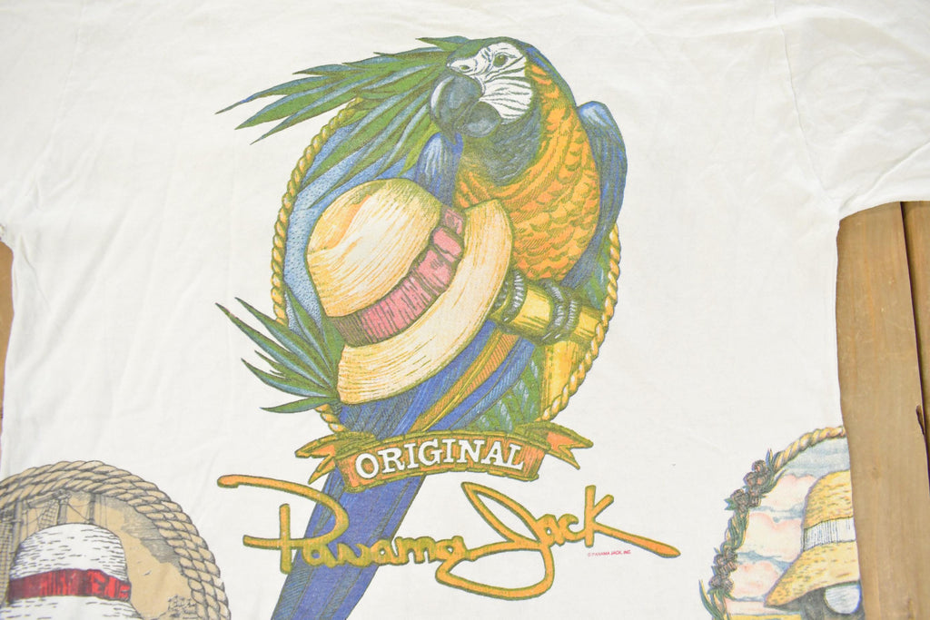 Vintage 1990s Panama Jack Tropical Flower Graphic T-Shirt Men's XL