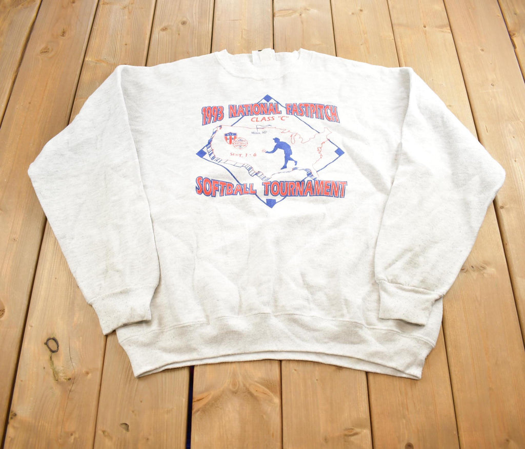 Vintage 1993 National Fastpitch Softball Tournament Crewneck Sweatshirt Made In USA