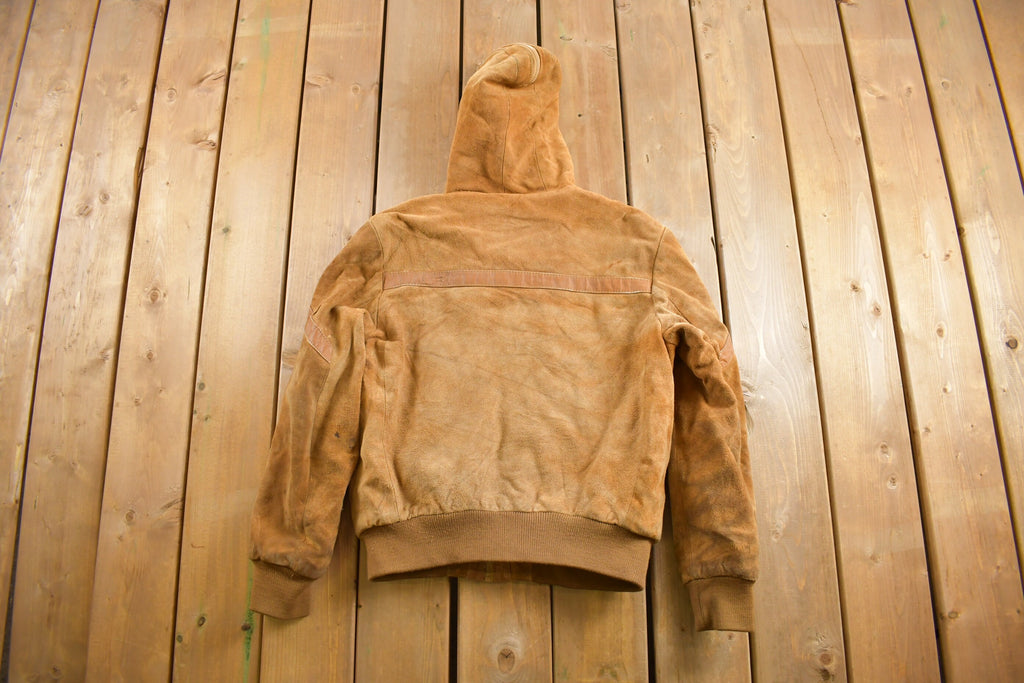 Vintage 1980s Sherpa Lined Suede Leather Jacket