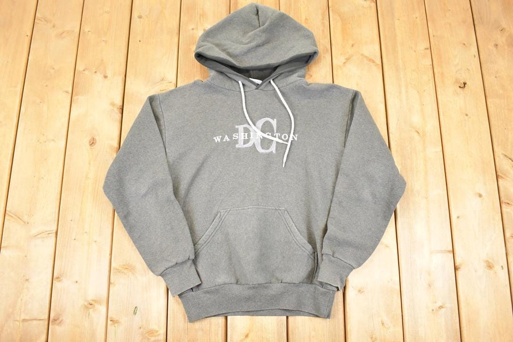 Vintage 1990s Washington DC Embroidered Hoodie Sweatshirt Mens M