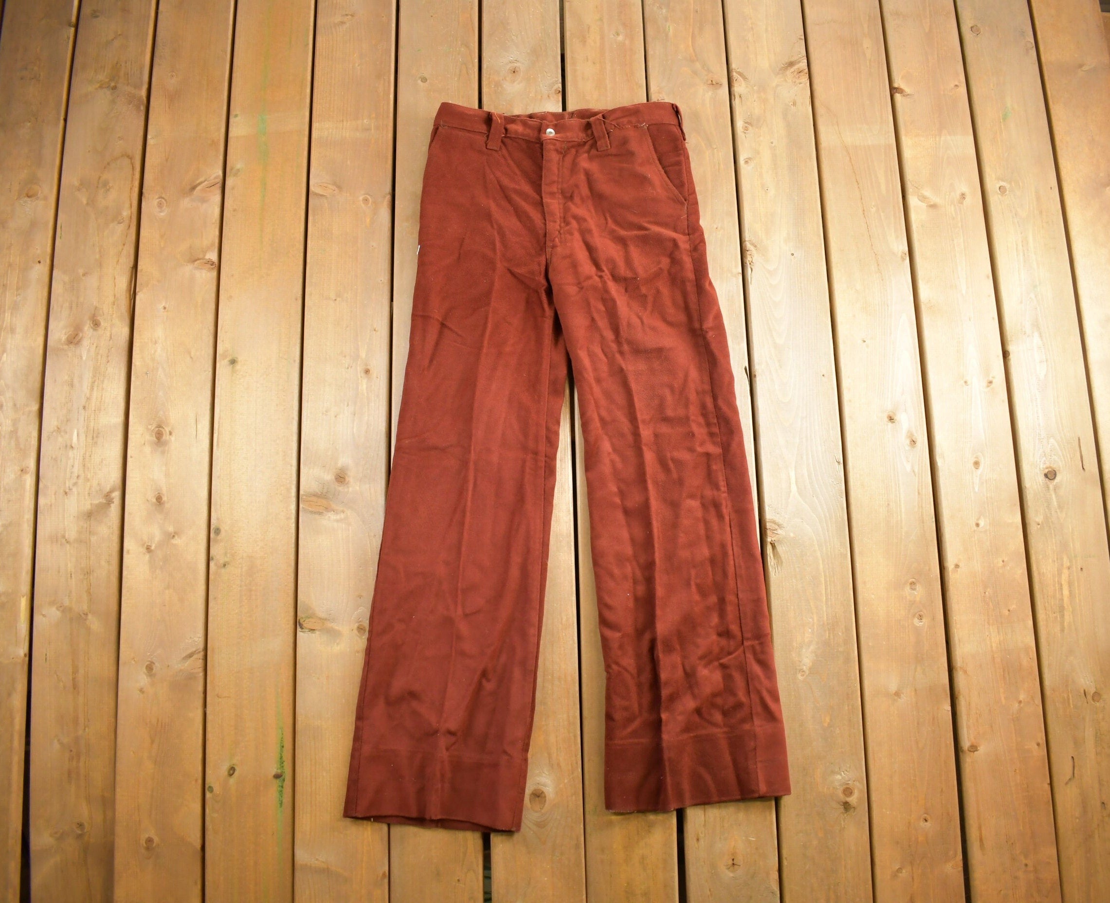 Vintage 1980s Suede Bootcut Pants Jeans Size 32x32
