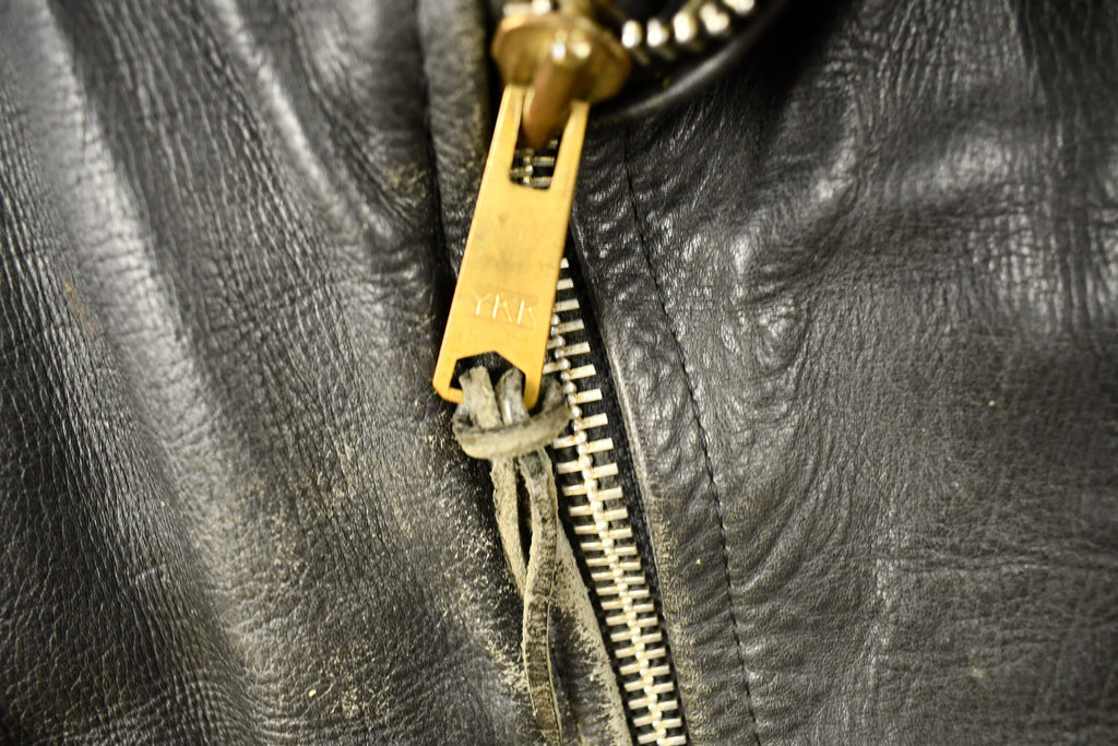 Vintage 1980s Distressed Leather Motorcycle Jacket