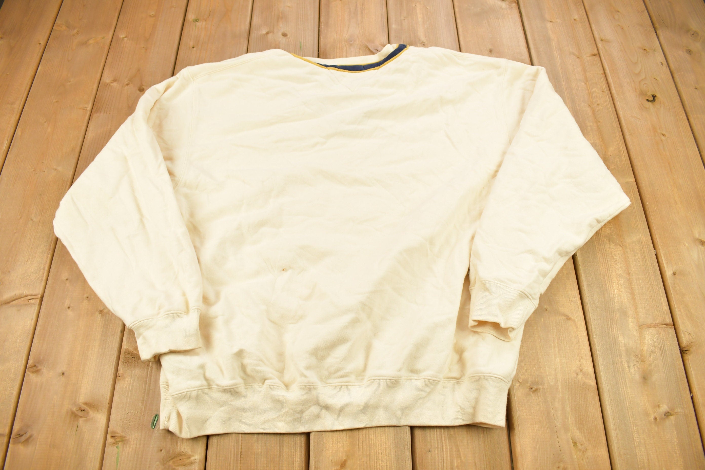 Vintage 1990s Tommy Hilfiger V Neck Embroidered Sweatshirt