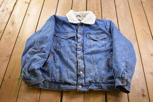 Vintage 1990s Brittania Outerwear Sherpa Lined Denim Jacket / Vintage Denim / Streetwear / Vintage Fall Outerwear / Fall Jacket / Button Up