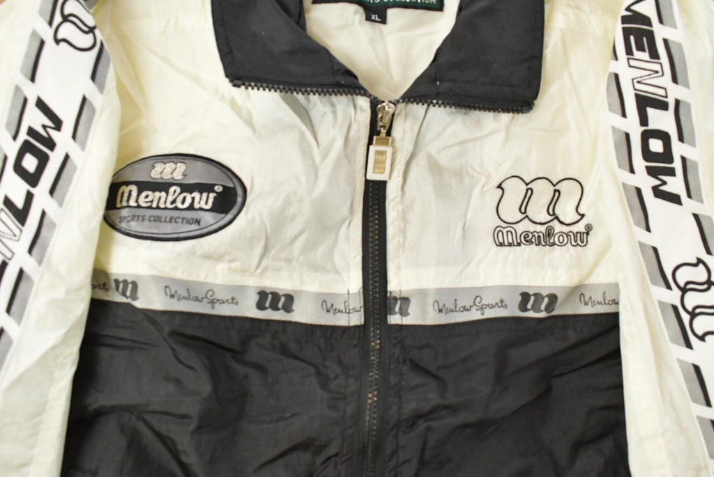 Vintage 1990s Menlow Sports Embroidered Windbreaker Jacket Men's Large / 90s Jacket / Lightweight / Running Athletic Sportswear / Athleisure