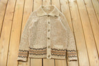 Vintage 1980s Tundra Wool Knit Cardigan Sweater Men's Medium