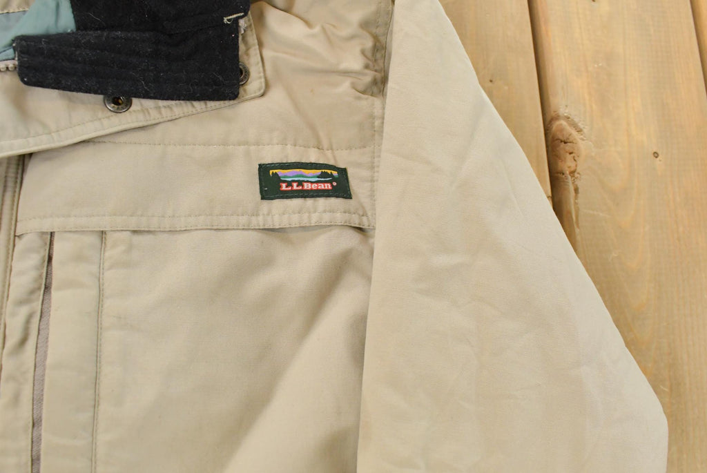 Vintage 1990s L.L. Bean Utility Parka Jacket Men's Medium / Vintage Winter Jacket / Full Zip / Streetwear / 1990s LL Bean / Beige Jacket