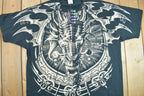 Vintage 2001 Deadstock Liquid Blue Dragon Wizard Big Graphic T-Shirt