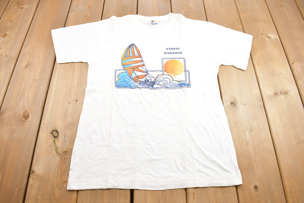 Vintage 1980s Nassau Bahamas Sailing Souvenir T Shirt