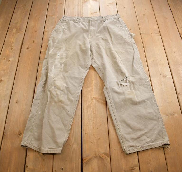 Vintage 1990s Carhartt Distressed Dungaree Fit Work Pants Size 36x30
