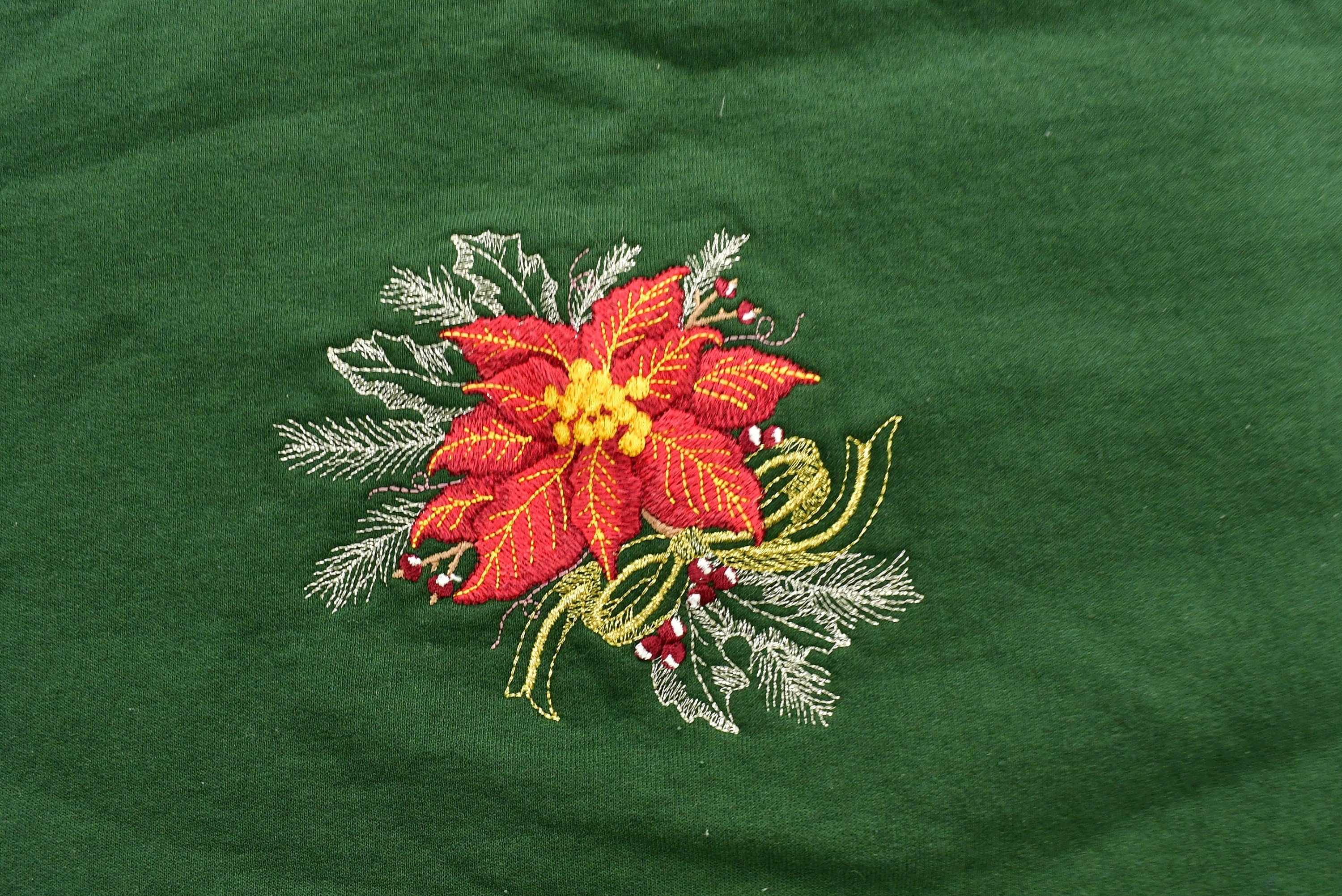 Vintage 1990s Flower Embroidered Graphic Crewneck Sweatshirt