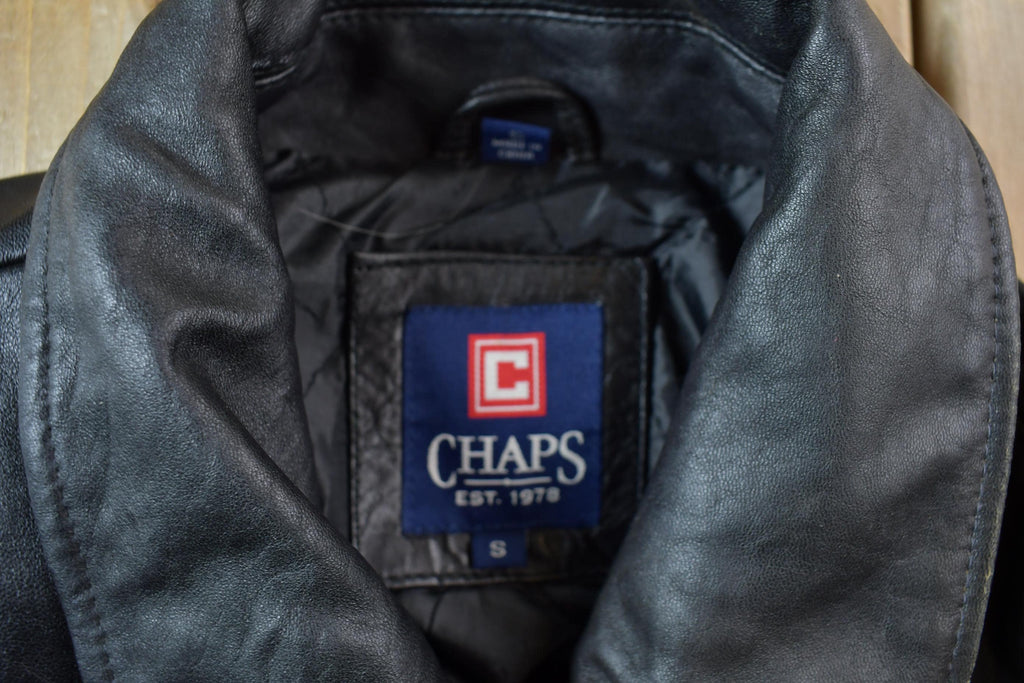 Vintage 1990s Chaps Leather Zip Up Jacket