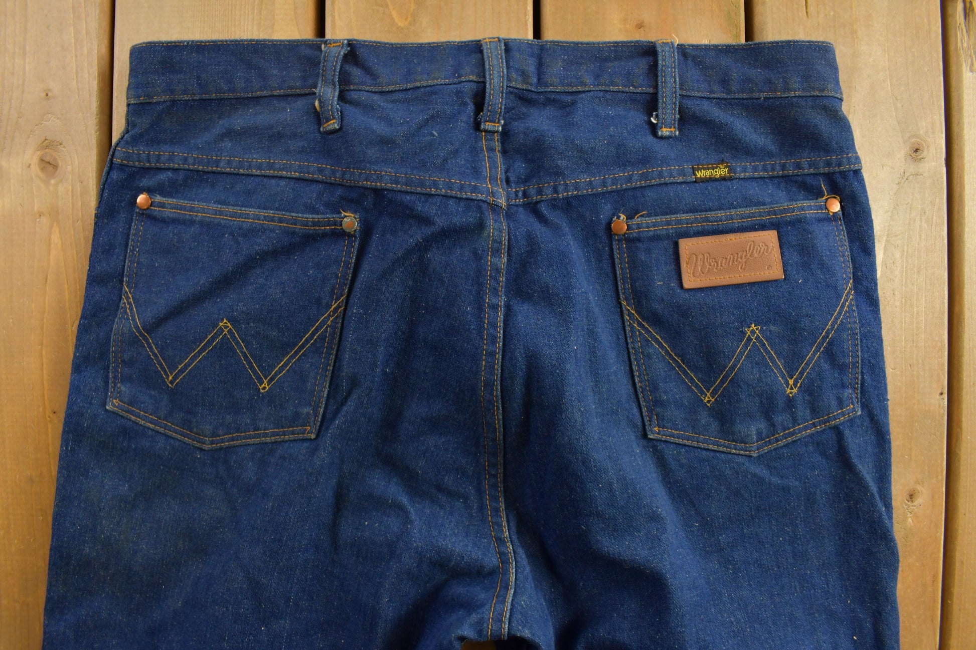Vintage 1970s Wrangler Dark Wash Denim Jeans 36 x 27