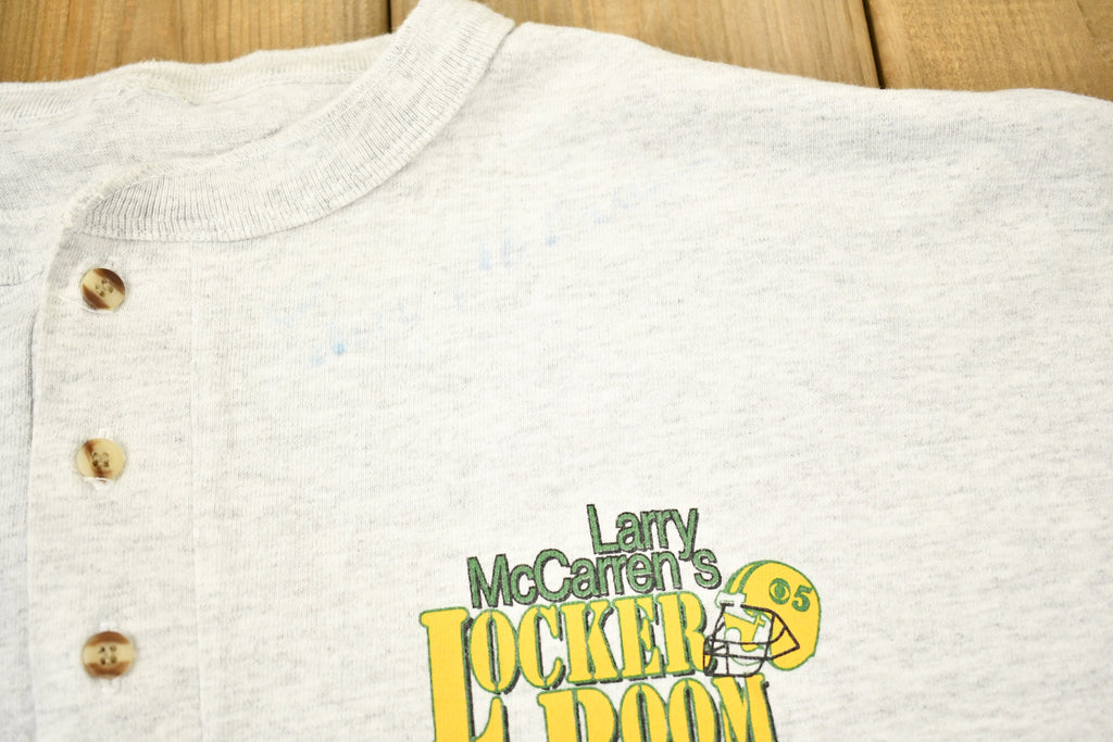 Vintage 1990s Larry McCarren's Locker Room NFL Quarter Button Loong Sleeve Shirt
