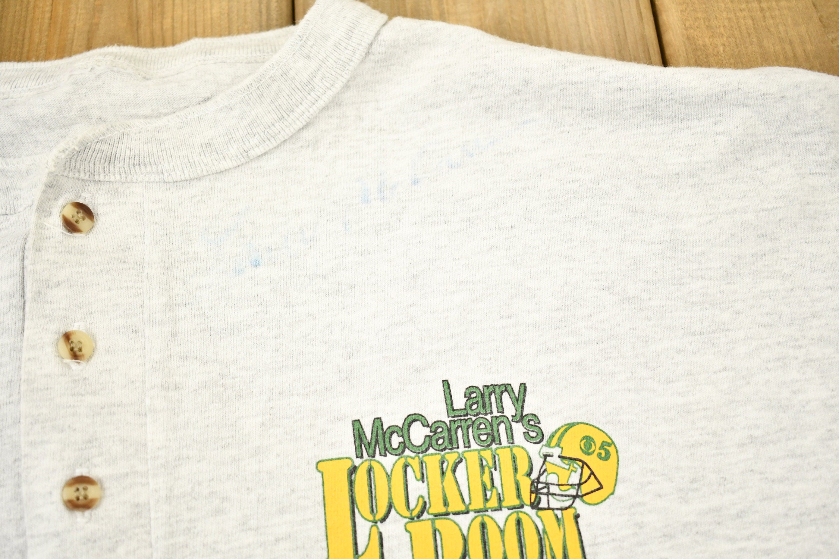 Vintage 1990s Larry McCarren's Locker Room NFL Quarter Button Loong Sleeve Shirt
