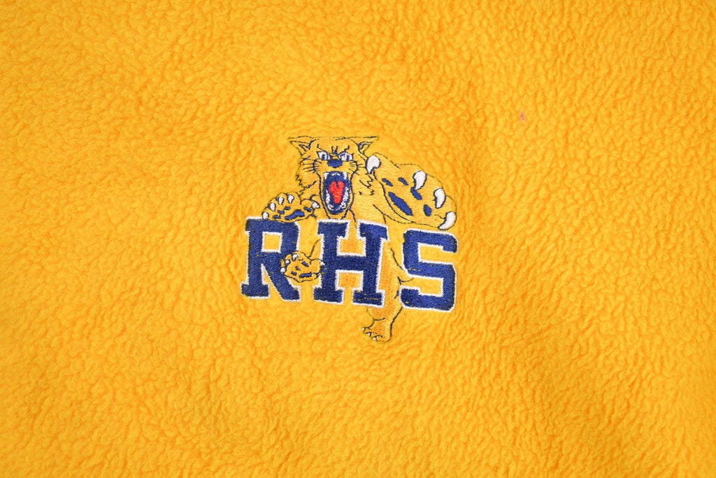 Vintage 1990s Tri Mountain RHS Fleece Sweater  Zip Up  Yellow  Outdoorsman  90s Sweater  Streetwear  Fleece Zip up