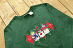 Vintage Christmas Snowman Sweater , 90s Holiday Crewneck , Winter Wear , Festive Graphic Diamond Print