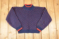 Vintage 1990s Club Sportif Mini Heart Knit Crewneck Sweater Women's Cropped L