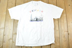 Vintage 1990s Chicago Skyline Embroidered Souvenir T-Shirt Mens L