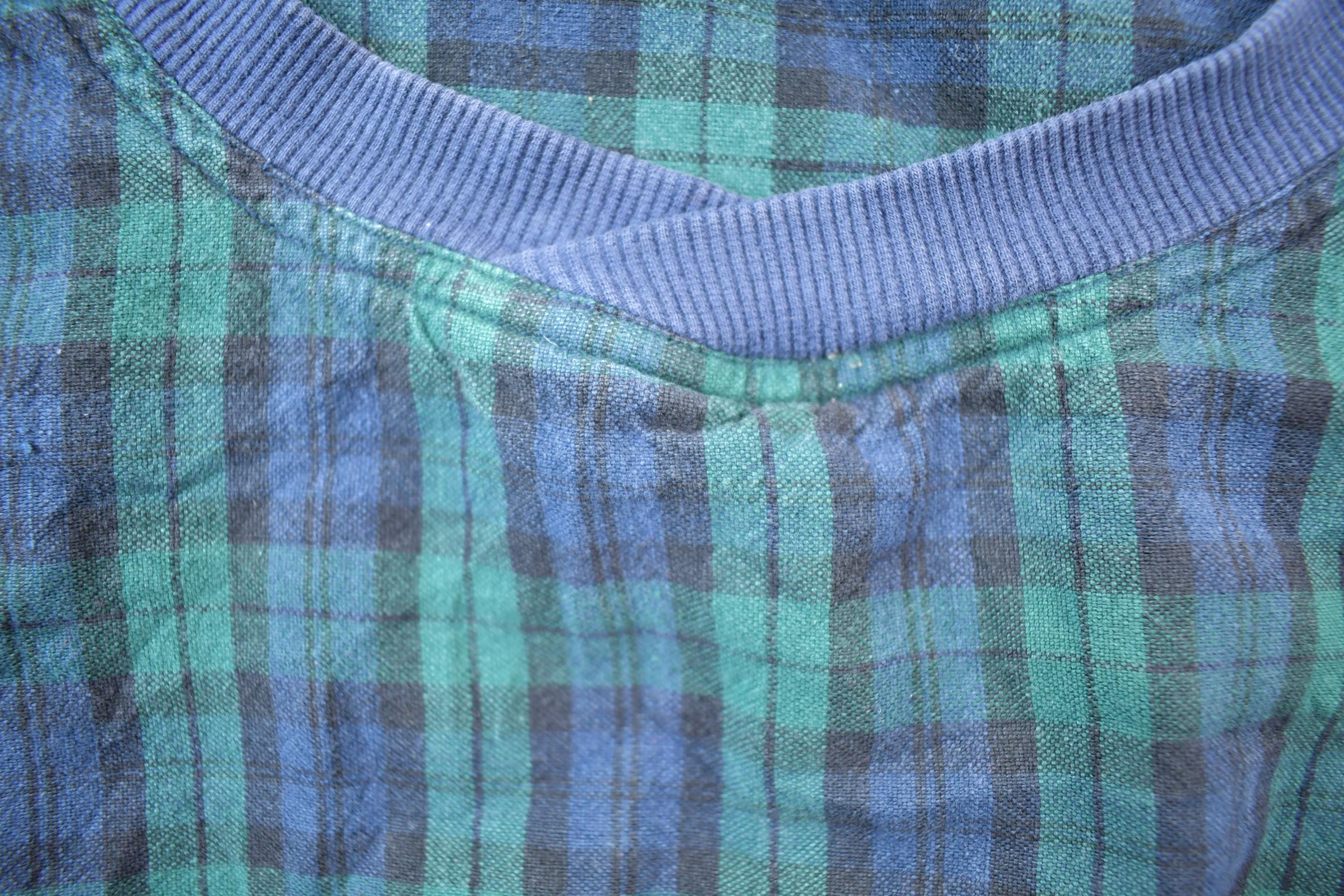 Vintage 1990s AM Player Plaid Crewneck Sweatshirt