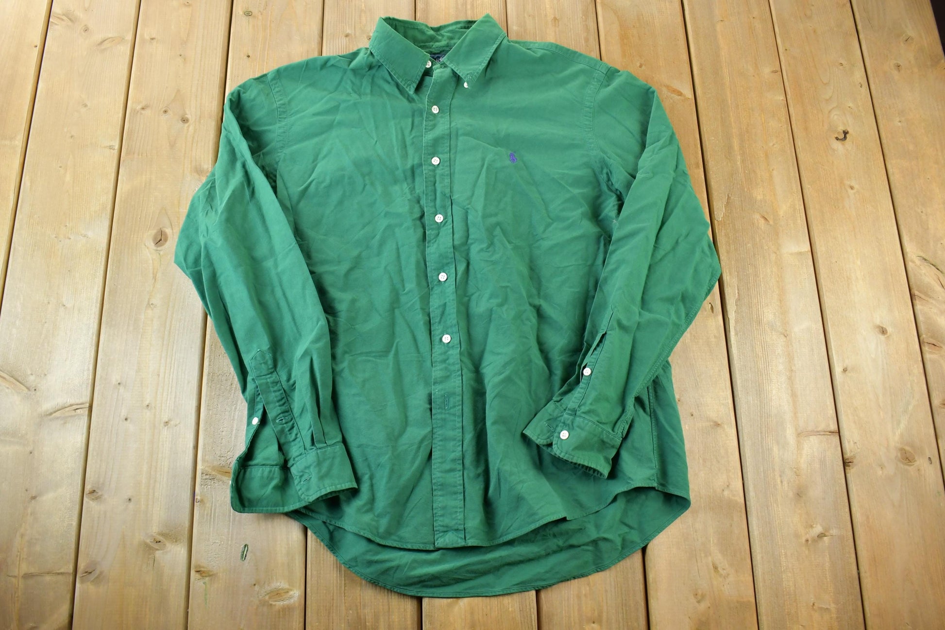 Vintage 90s Ralph Lauren Hunter Green Button Up Shirt