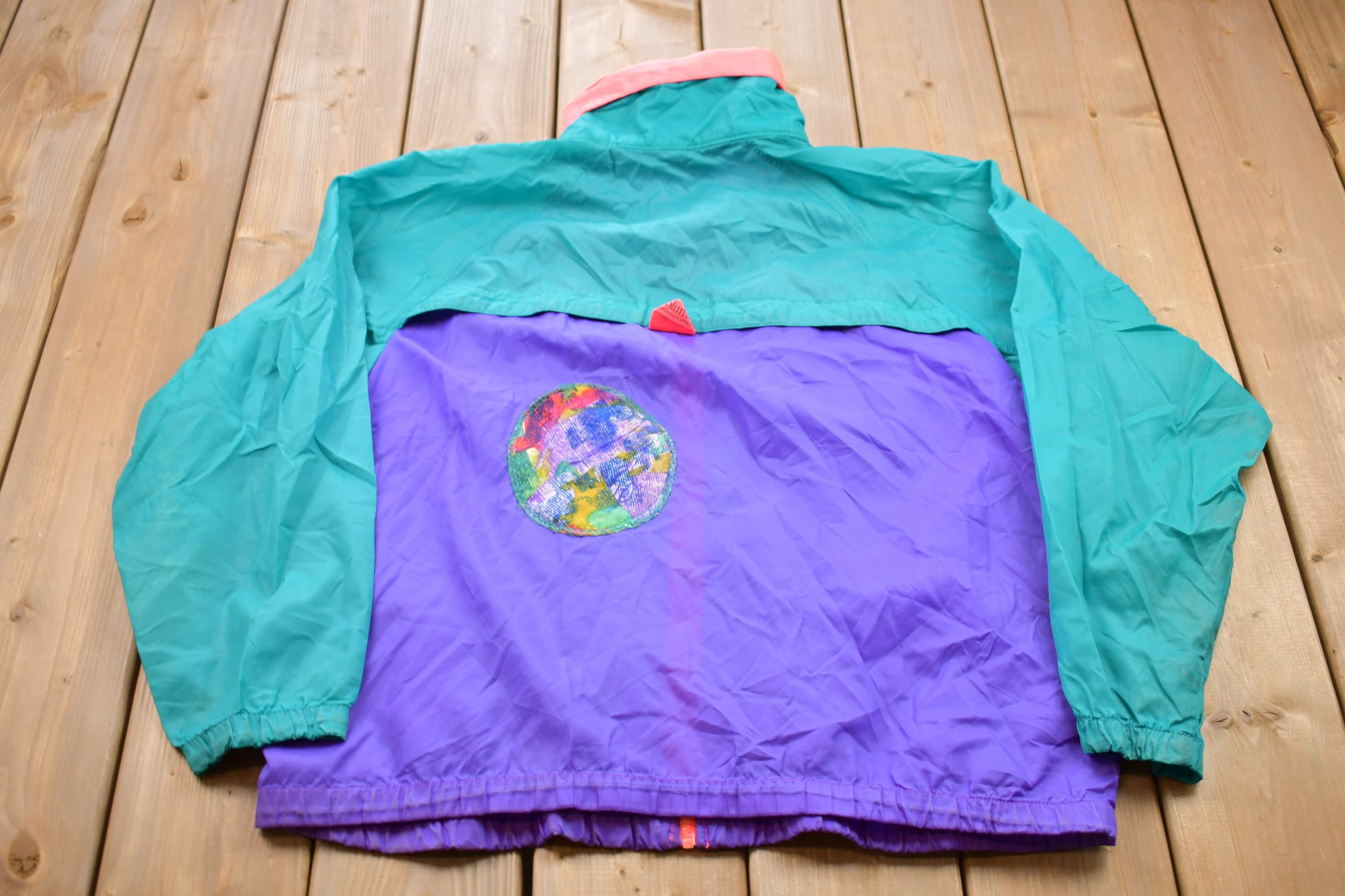 Vintage 1990s Columbia Color Block Windbreaker Jacket