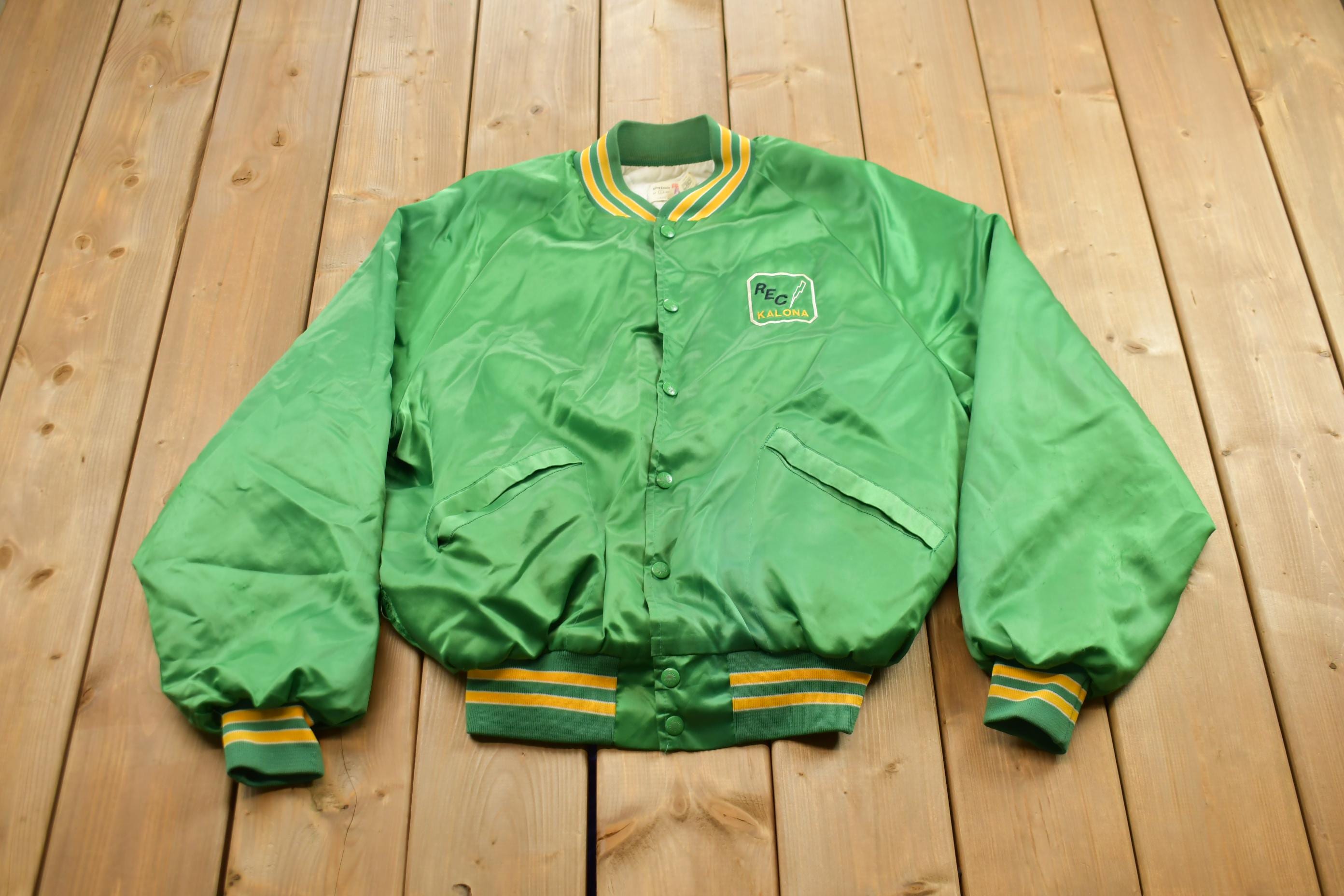 Vintage 1980s Kalona Iowa Satin Bomber Jacket