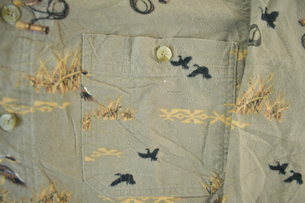 Vintage 2000s Me Sport Ducks All Over Print Button Up Shirt Men's Medium