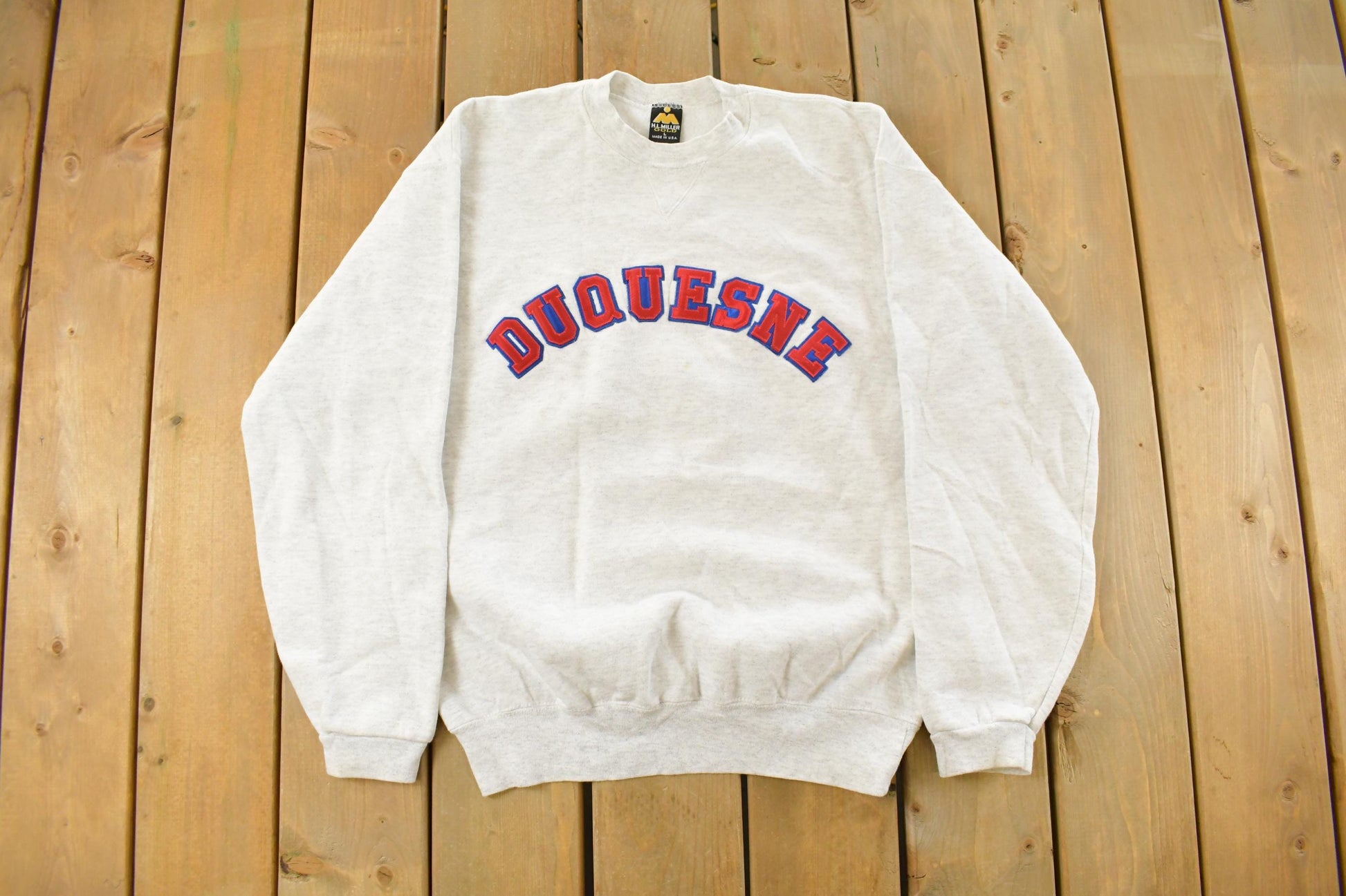 Vintage 1990s Duquesne University Crewneck Sweatshirt Mens L / Vintage Collegiate / 90s College Crewneck / Made in USA