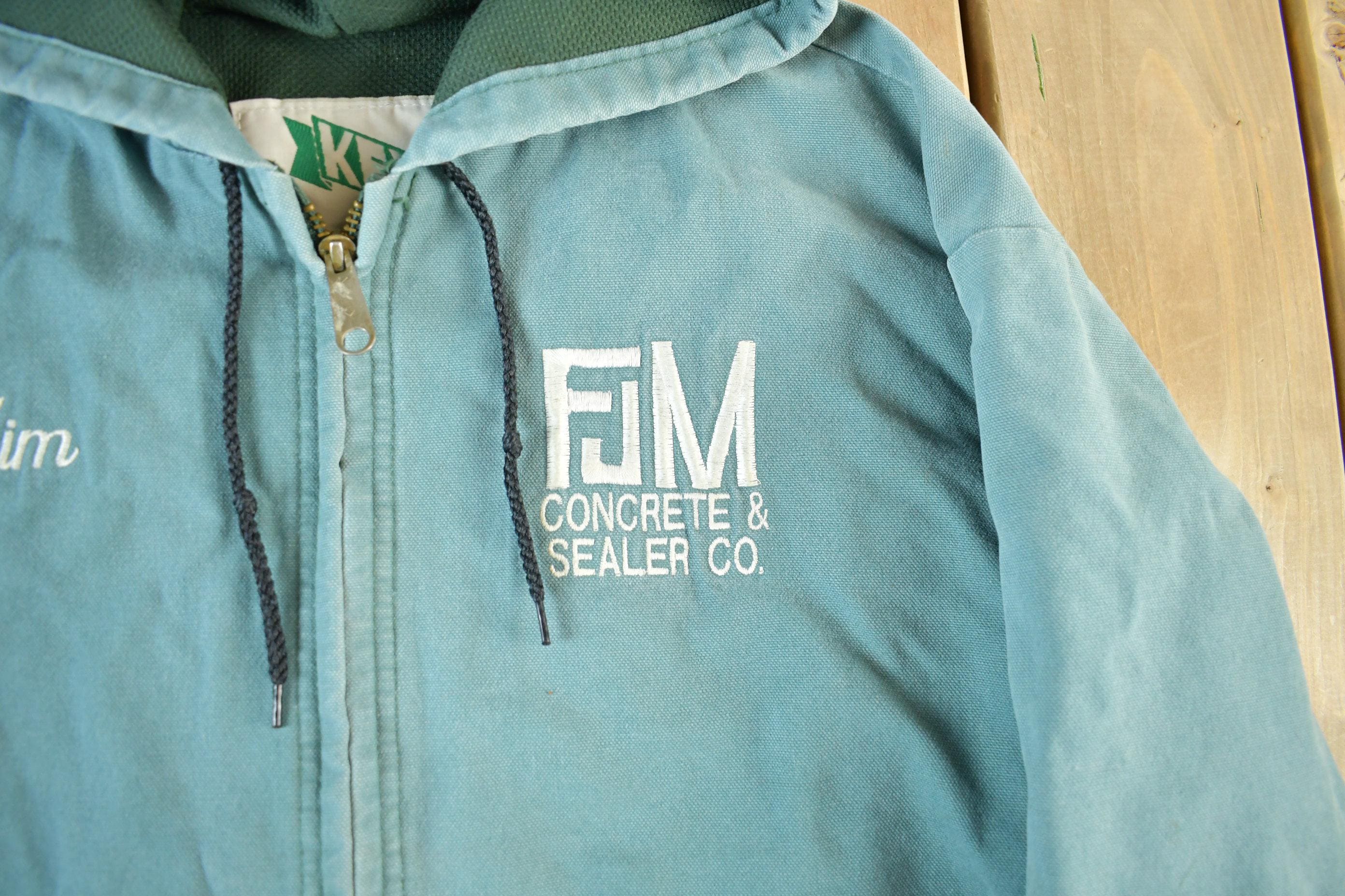 Vintage 1990s Key Sun Faded Hooded Work Jacket Men's XL