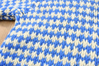 Vintage 1990s White and Blue Wool Knit Sweater