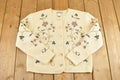 Vintage 1990s Cold Water Creek Floral AOP Wool Knit Cardigan Sweater Women's M