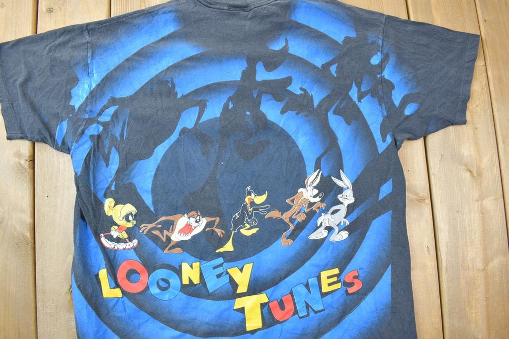 Vintage 1992 Looney Tunes All Over Print Spiral T-Shirt