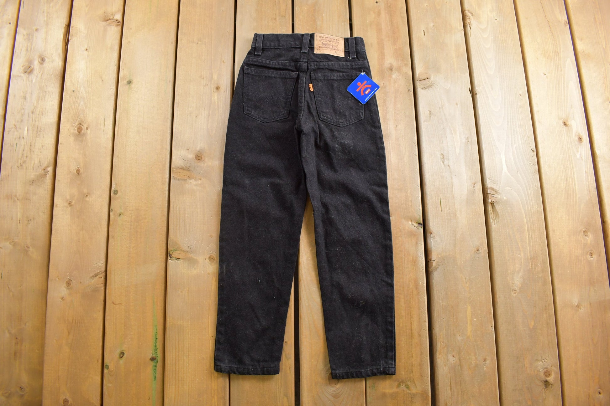 Deadstock Vintage 1990s Levi's 550 Orange Tab Jeans Size 22 x 21