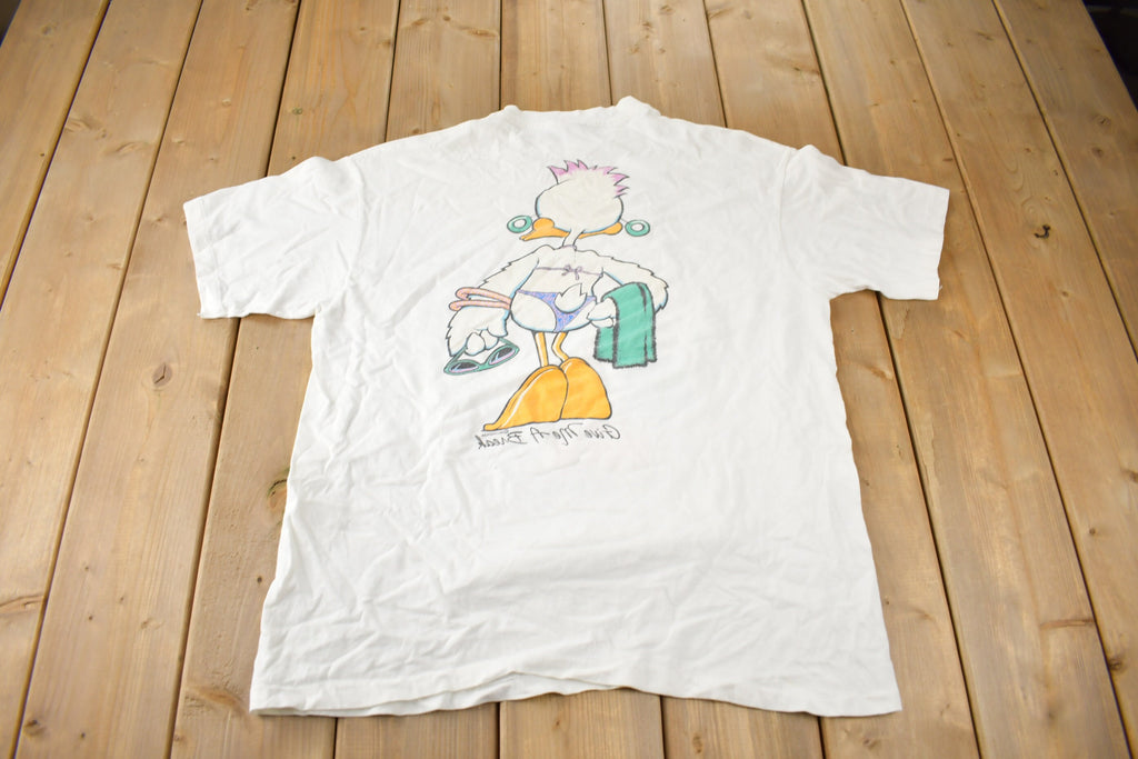 Vintage 1988 Funny Duck Theme Single Stitch Graphic T Shirt Made In USA