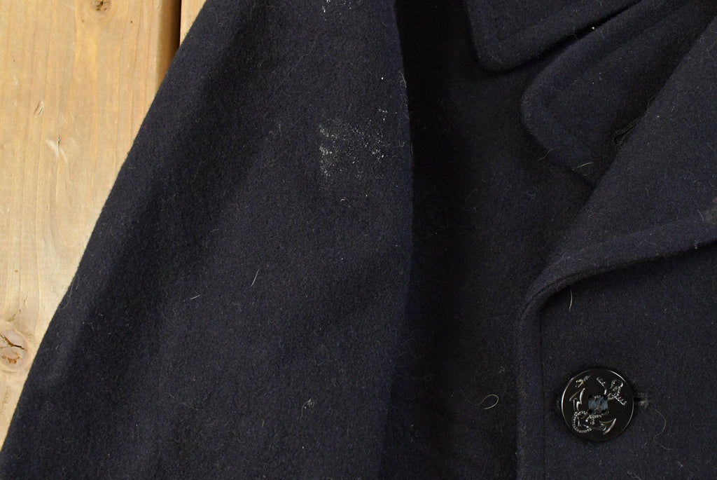 Vintage 1940s WW2-Cold War Era Naval Wool Coat Men's Small /