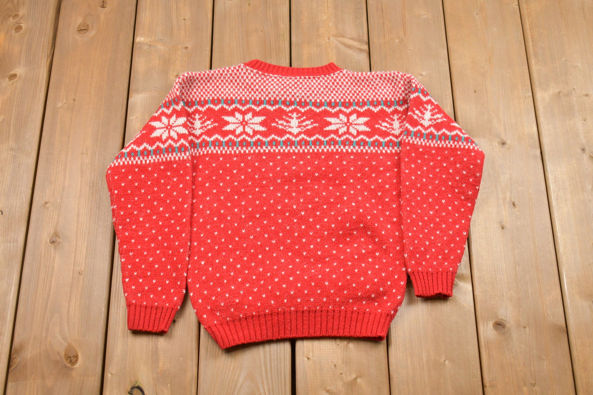 Vintage 100% Knitted Christmas Sweater