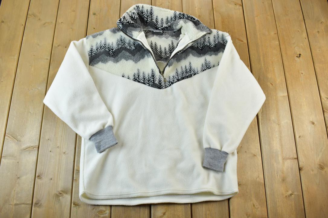 Vintage 1990s Hotheads Winter Wonderland Fleece Outdoorsman Sweater