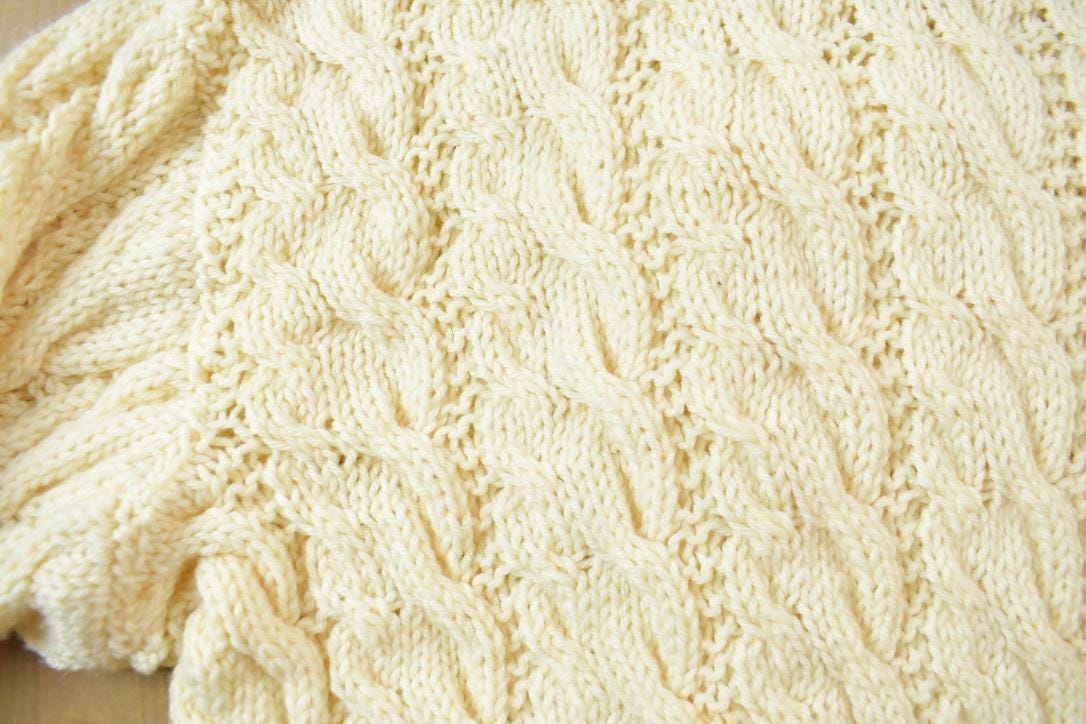 Vintage 1980s 3D Cable Knit Hoodie