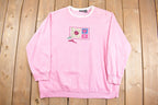 Vintage 1990s Cute Embroidered Crewneck Sweater