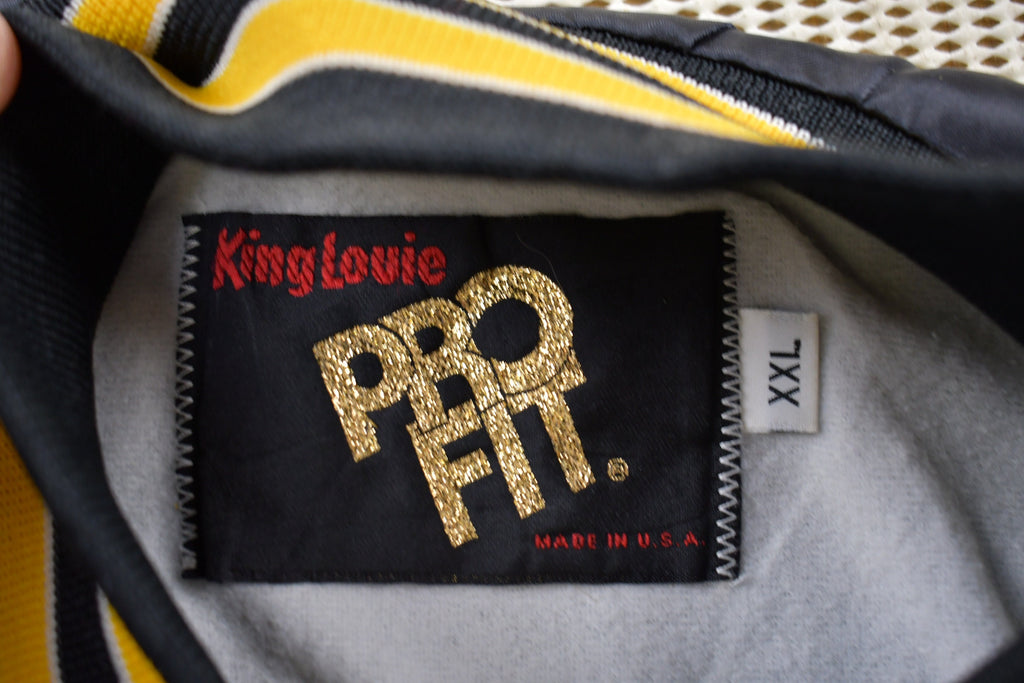 Vintage 1980s Pro Louie Pro Fit Wrecking Crew Satin Bomber Jacket