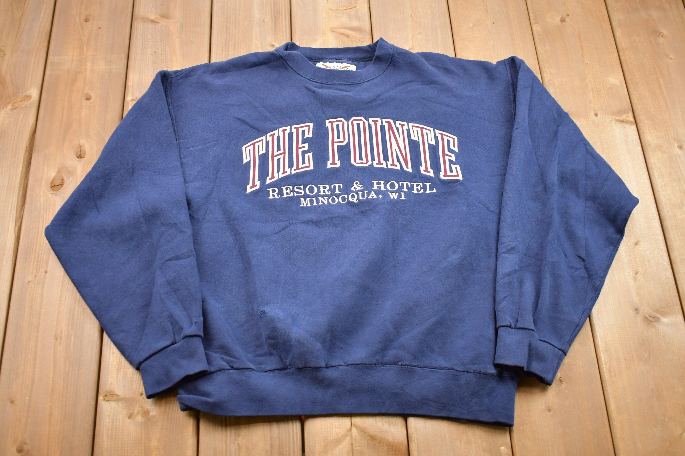 Vintage 1990s The Point Wisconsin Oarsman Crewneck Sweatshirt  90s Crewneck  Souvenir  Athleisure  Streetwear  Travel And Tourism