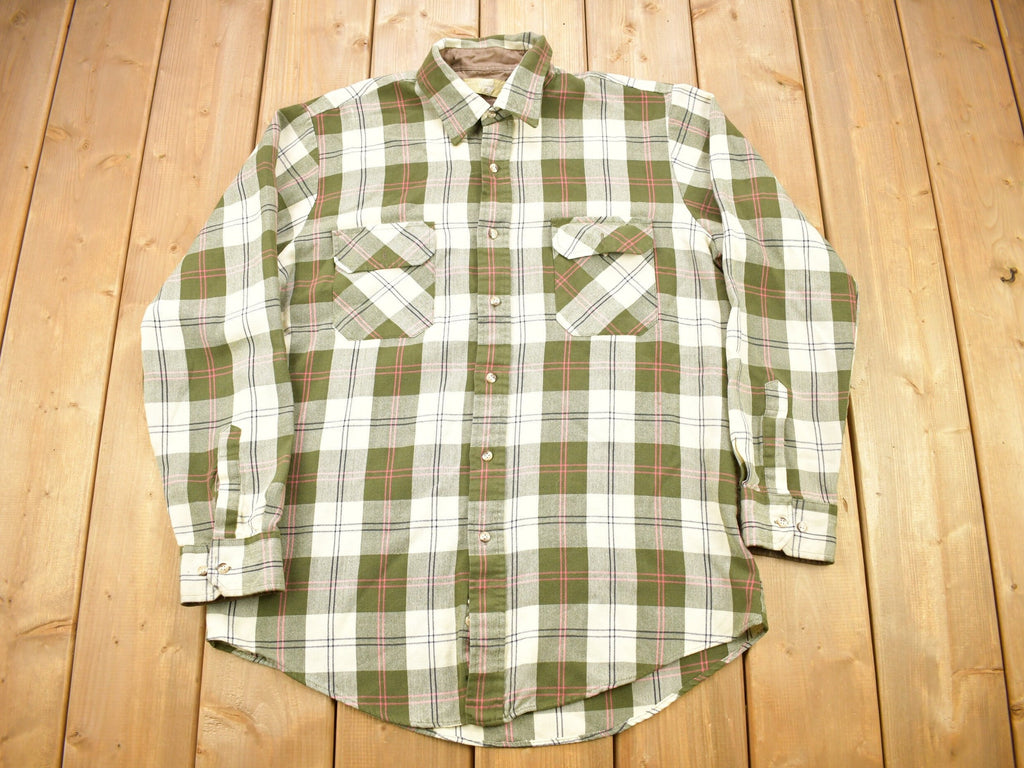 Vintage 1980s Charleston Bay Button Up Flannel Shirt