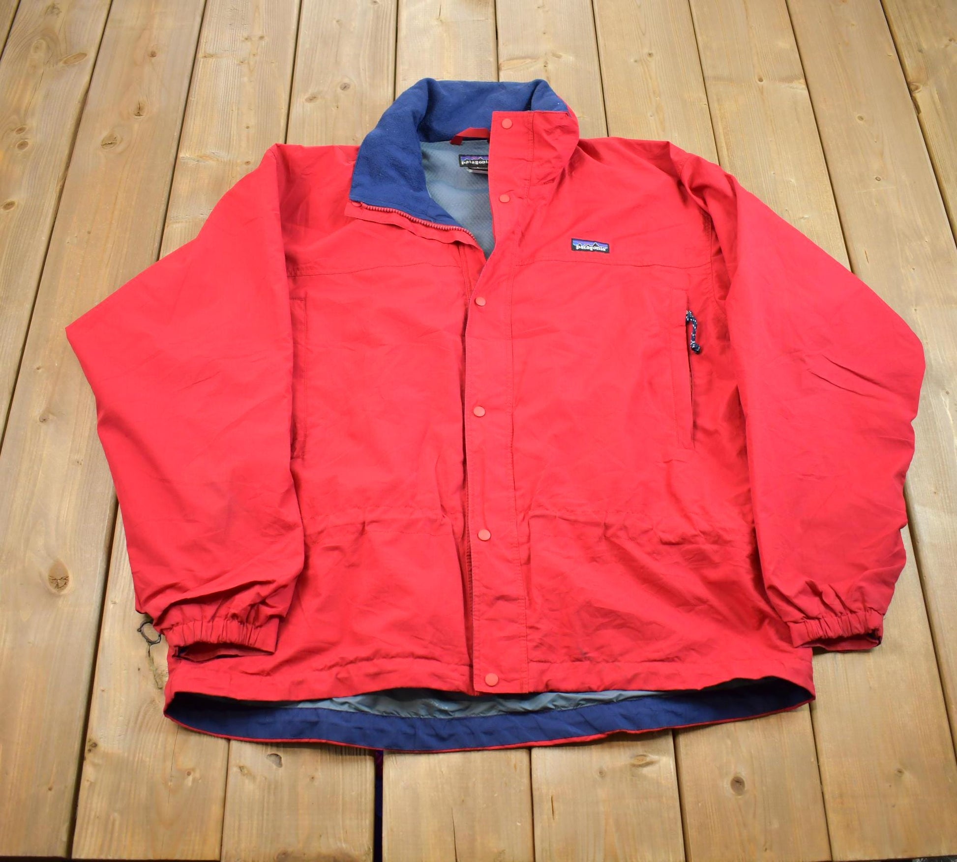 Vintage 1990s Patagonia Red Zip Up Light Jacket